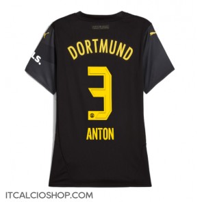 Borussia Dortmund Waldemar Anton #3 Seconda Maglia Femmina 2024-25 Manica Corta